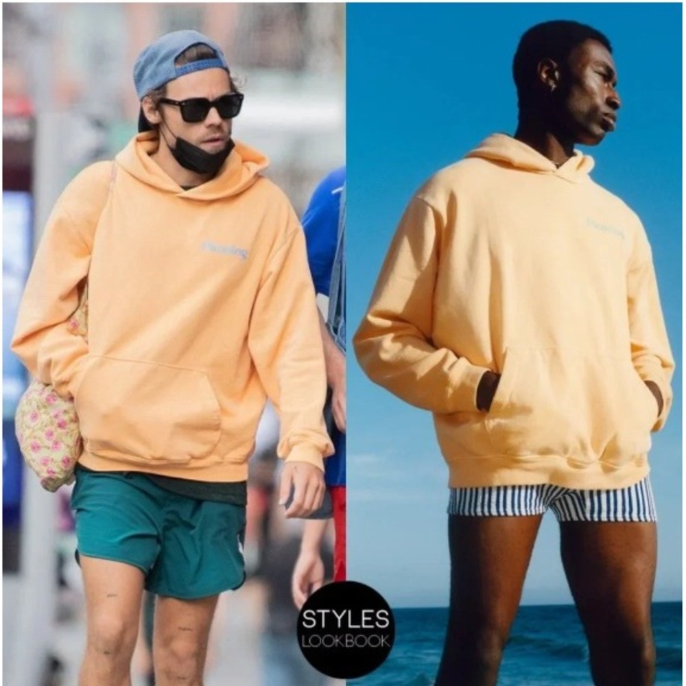 Pleasing Harry Styles Sunset Hoodie Butter Yellow 100% Cotton Size Medium